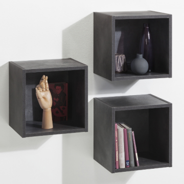 Cubes de rangement Vittoria | Trois exemplaires | Fixation au mur | Tadao Stone design