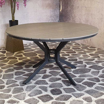 Table de jardin Jersey - 140x140x74 cm - Gris