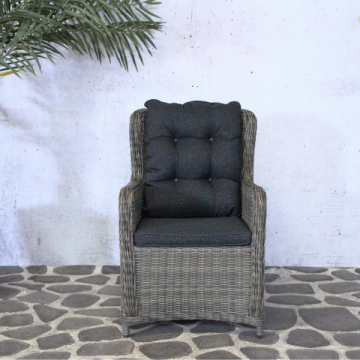 Chaise de jardin Denver - 81x65x96 cm - Osier/gris 