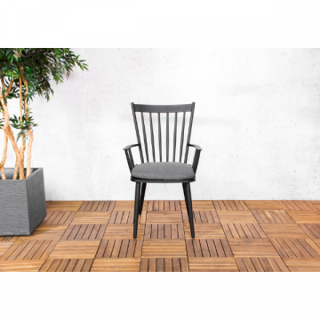 Chaise de salle à manger Ibiza - 74x83x77 cm - Aluminium/noir 