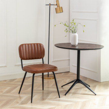 Chaise de salle à manger Sparta - 56x45x88 cm - Cuir synthétique marron/PU 