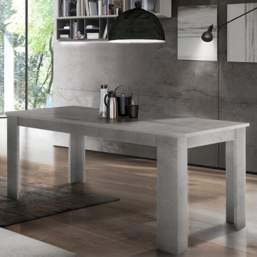Table de salle à manger à rallonge Jesi | 160 x 90 x 75 cm | Cement Bronx design
