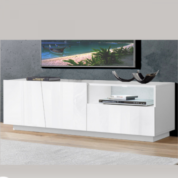 Meuble TV Gavin 150 cm-blanc brillant