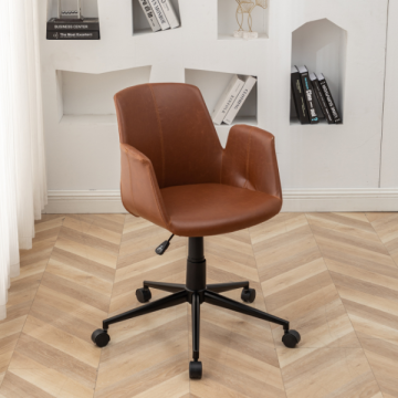 Chaise de bureau Playtime - 64x65x81 cm - Marron/ PU cuir synthétique