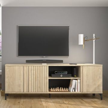 Meuble TV Faro | 180 x 45 x 65 cm | Chêne blond design