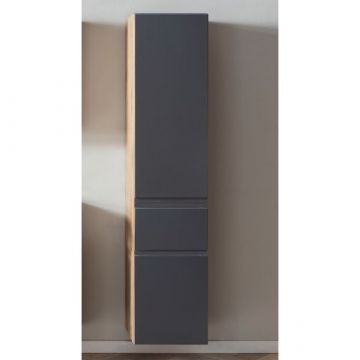 Armoire colonne Varese | 40 x 35 x 180 cm | Design gris graphite