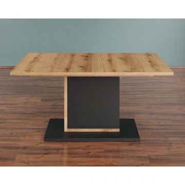 Table de salle à manger à rallonge Synnax | 160 x 90 x 78 cm | Anthracite Oak