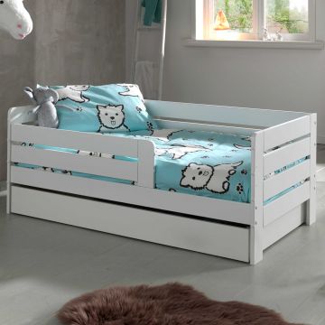 Lit junior Anastasia avec tiroir de lit 70 x 140cm bois pin - blanc