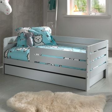 Lit junior Anastasia avec tiroir de lit 70 x 140cm bois pin - gris