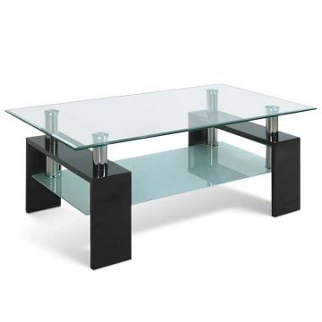 Table basse Alana panneau de particules/verre - noir