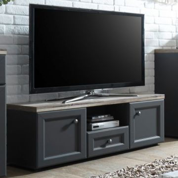 Meuble TV Norah 122cm - gris/brun