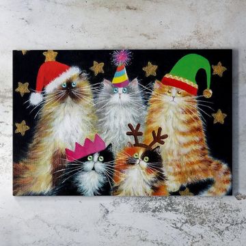 Toile de Noël | 70x100 cm | Cadre en bois | Multicolore