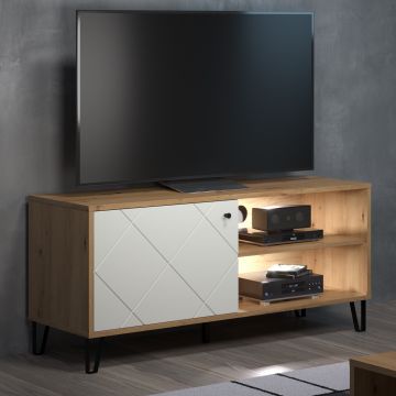 Meuble TV tactile | 123 x 40 x 56 cm | Décor Artisan Oak