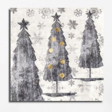 Noël Peinture sur toile | 100 anvas | 45x45 cm | Cadre en bois
