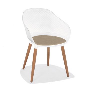 Chaise de jardin Design Koperus - blanc/teck