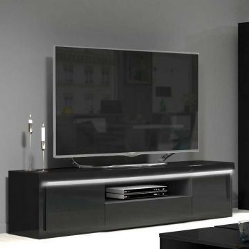 Meuble TV Siola 180cm 2 portes & 1 tiroir - noir