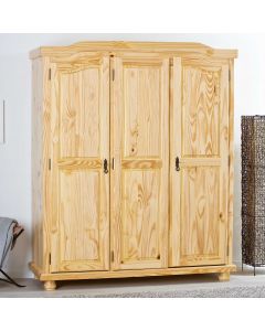 Garde-robe Bastian 150cm avec 3 portes - bois de pin