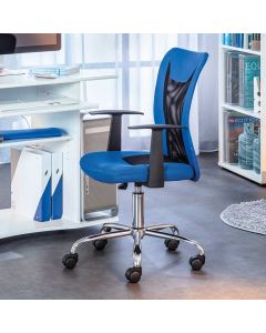 Chaise de bureau Donny dossier ergonomique - bleu