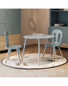 Chaises hautes et table Firmiana | 60 x 60 x 47,7 cm | Bleu