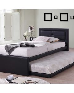 Lit Rodan avec tiroir de lit similicuir - noir